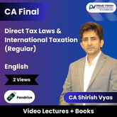 CA Final Direct Tax Laws & International Taxation (Regular) Video Lectures in English by CA Shirish Vyas (Pendrive, 2 Views)